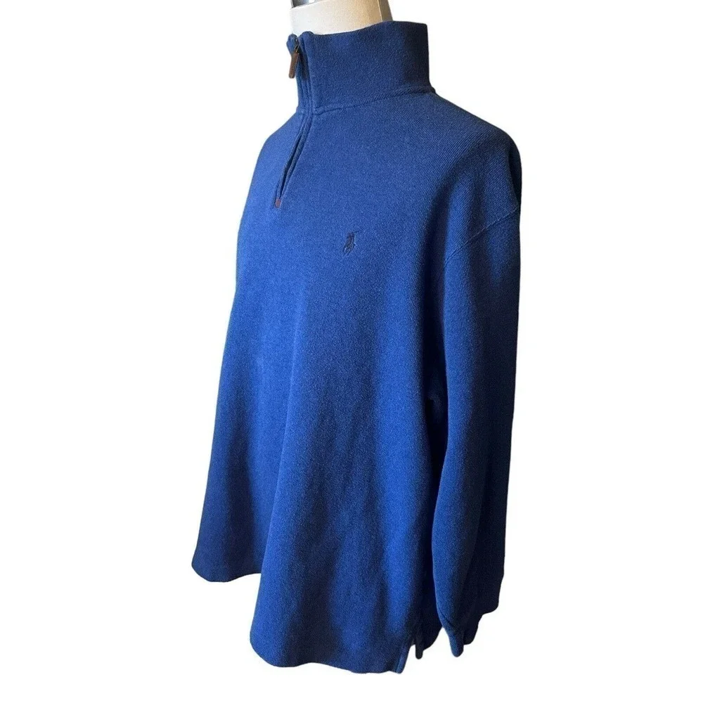 Ralph Lauren Polo Quarter Zip Pullover Sweater Men’s 2XL Blue